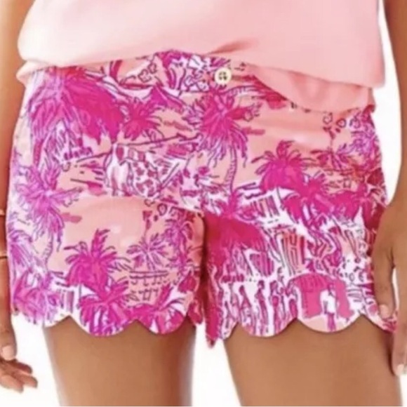 NWT $68 Lilly Pulitzer 2 Cheeky Melon Rule Breakers Buttercup Shorts 100% Cotton - Picture 1 of 2